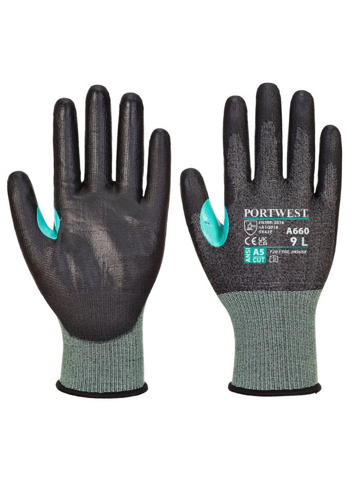 CS Cut E18 PU Glove, L, R, Black