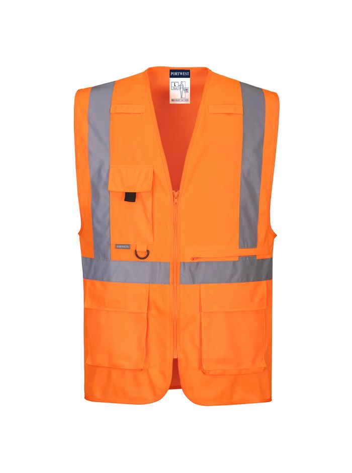 Hi-Vis Tablet Pocket Executive Vest , 4XL, R, Orange