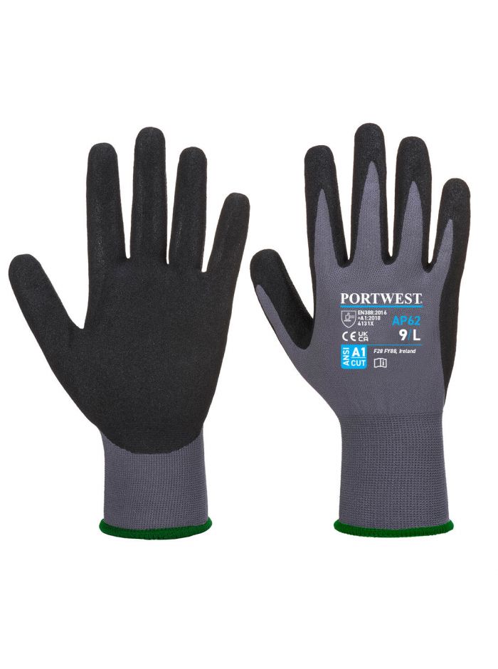 Dermiflex Aqua Glove, L, R, Grey/Black