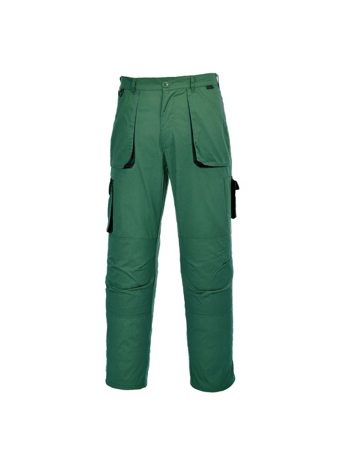 Portwest Texo Contrast Trousers, L, R, Bottle Green