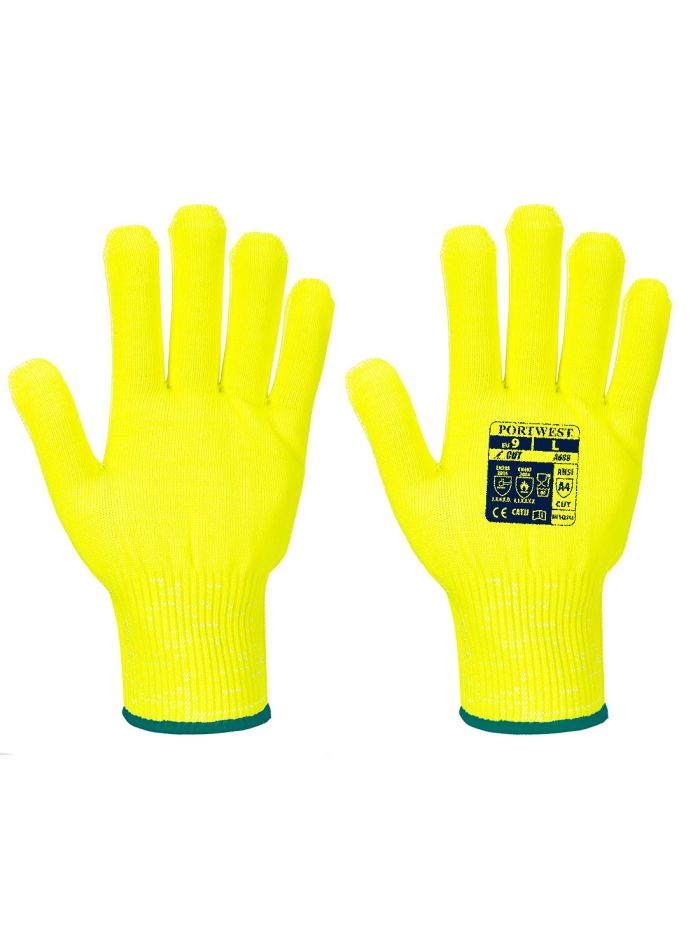 Pro Cut Liner Glove, L, R, Yellow