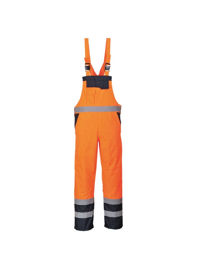 Hi-Vis Contrast Winter Bib and Brace, L, R, Orange