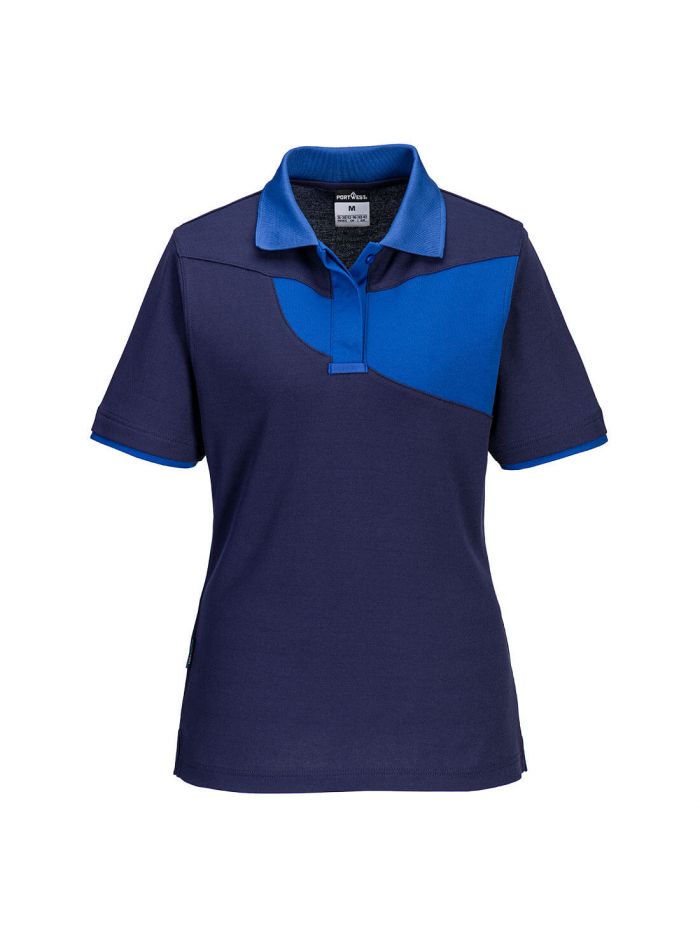 PW2 Cotton Comfort Women's Polo Shirt S/S, L, R, Navy/Royal