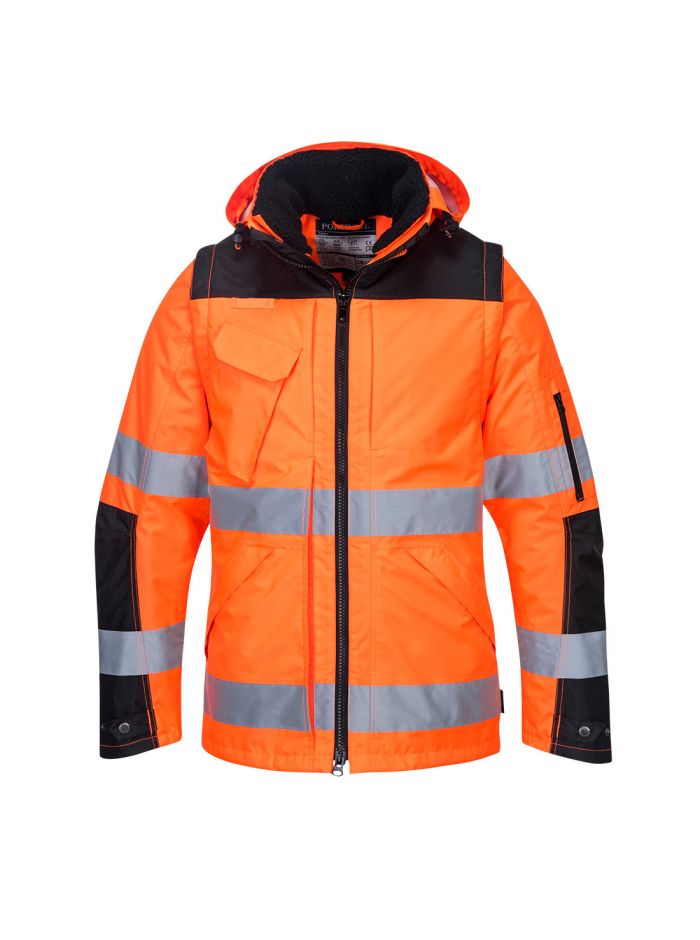 Hi-Vis 3-in-1 Contrast Winter Pro Jacket , L, R, Orange/Black