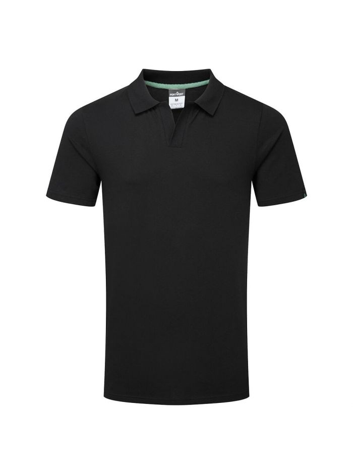 Organic Cotton Recyclable Polo Shirt, L, R, Black