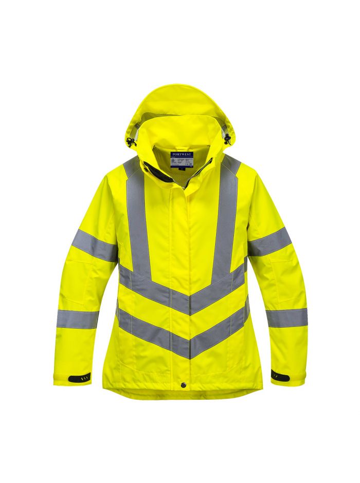 Hi-Vis Women's Breathable Rain Jacket, L, R, Yellow