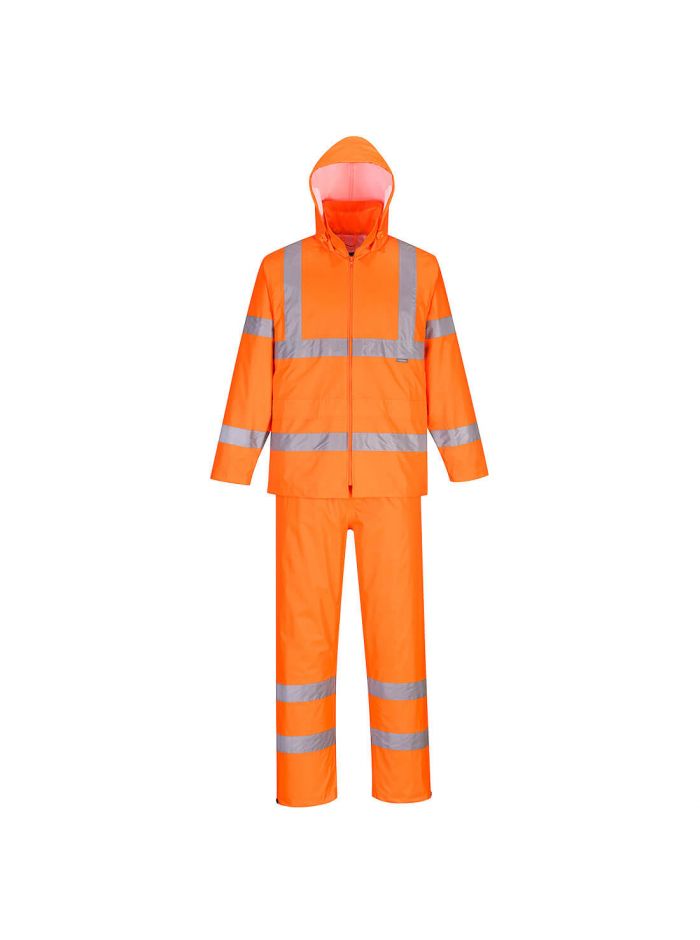 Hi-Vis Packaway Rain Suit , 4XL, R, Orange