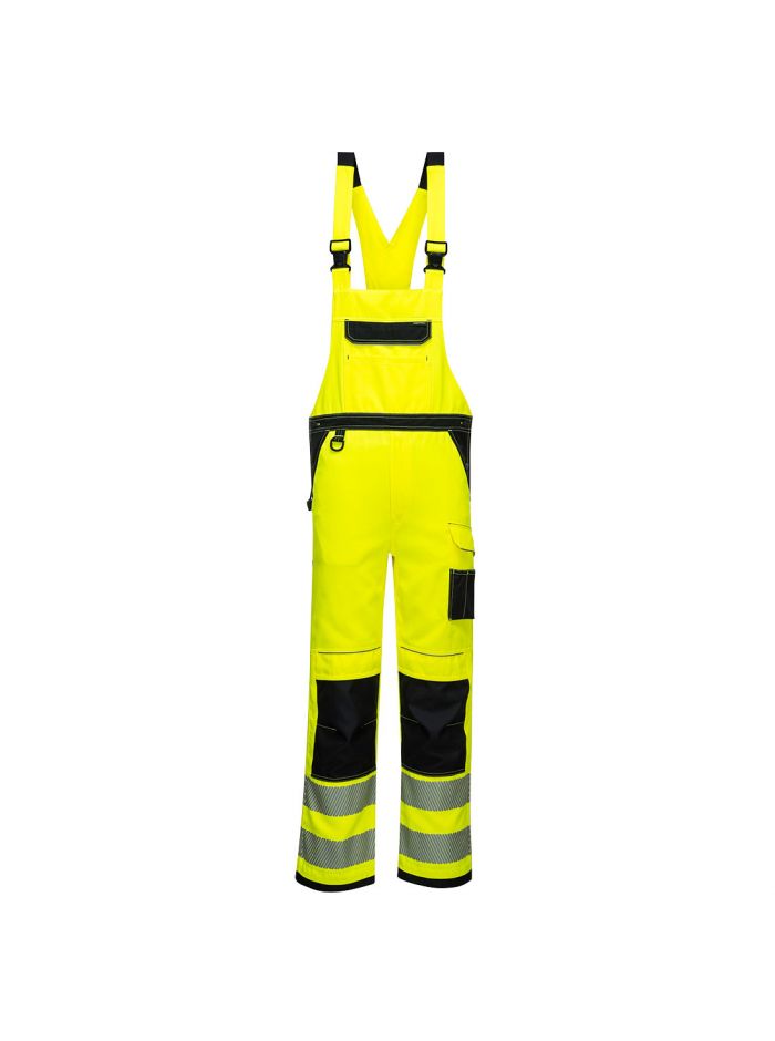 PW3 Hi-Vis Bib and Brace, L, R, Yellow/Black