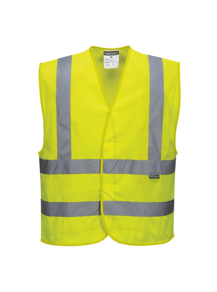 Hi-Vis Mesh Band and Brace Vest , 4X/5X, R, Yellow