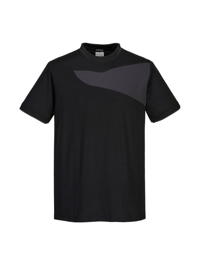 PW2 Cotton Comfort T-Shirt S/S, L, R, Black/Zoom Grey