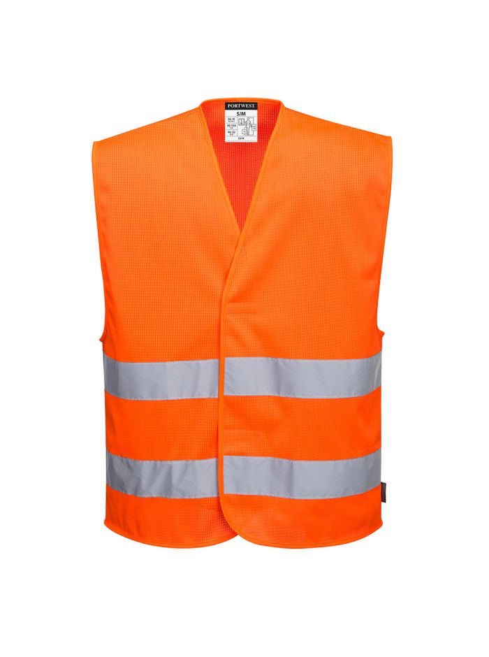 Hi-Vis Mesh Two Band Vest, 4X/5X, R, Orange