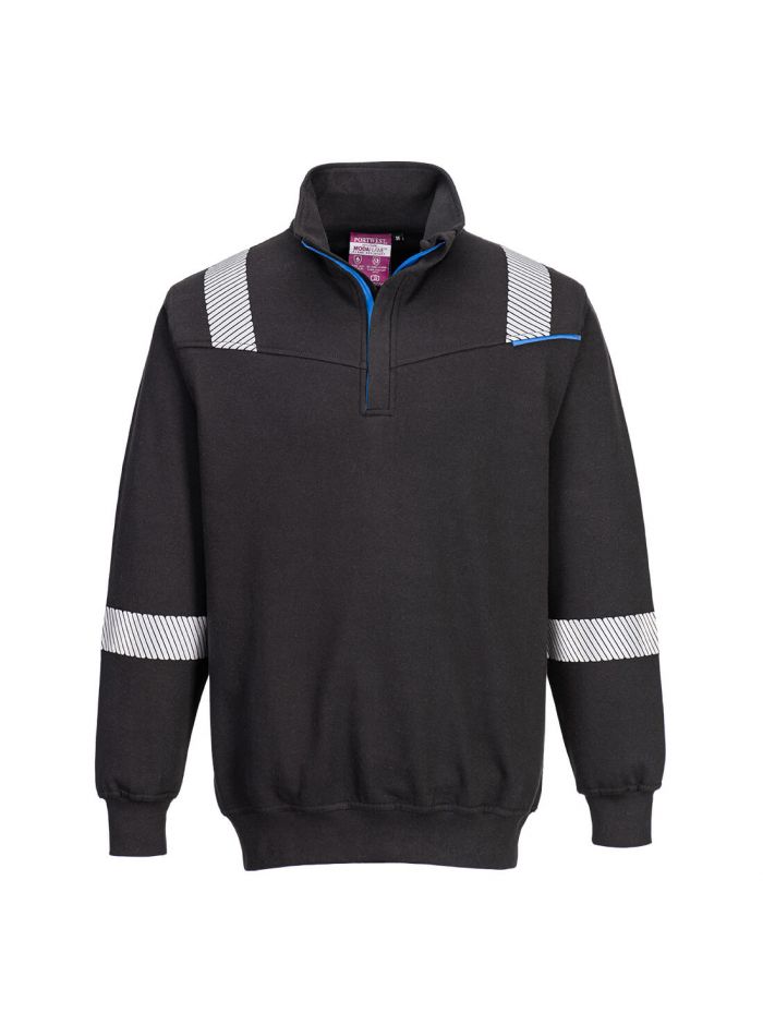 WX3 Flame Resistant Sweatshirt, L, R, Black