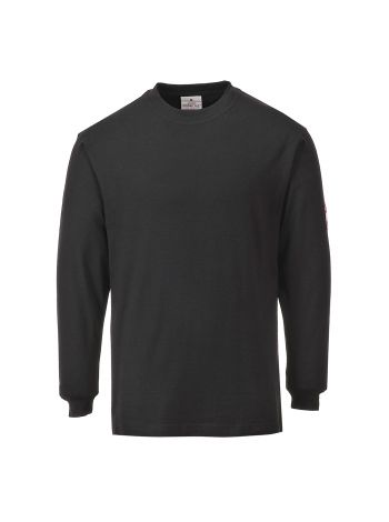 Flame Resistant Anti-Static Long Sleeve T-Shirt, L, R, Black