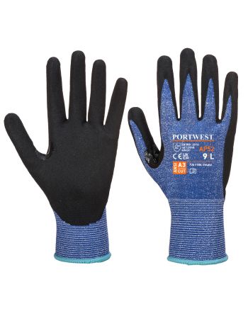 Dexti Cut Ultra Glove, L, R, Blue/Black