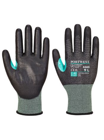 CS Cut E18 PU Glove, L, R, Black