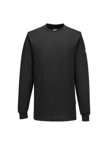 Anti-Static ESD Long Sleeve T-Shirt, L, R, Black