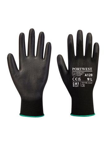 PU Palm Glove Latex Free (Retail Pack), L, R, Black