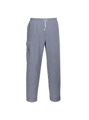 Chester Chefs Trousers, L, R, Blue Check