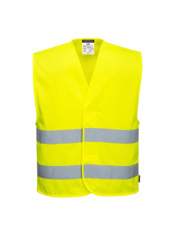 Hi-Vis Mesh Two Band Vest, 4X/5X, R, Yellow