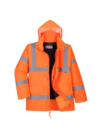 Hi-Vis Breathable Winter Traffic Jacket, L, R, Orange