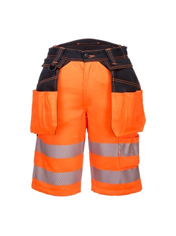 PW3 Hi-Vis Holster Pocket Shorts, 30, R, Orange/Black