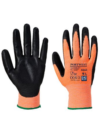 Amber Cut Glove - Nitrile Foam, L, R, Amber