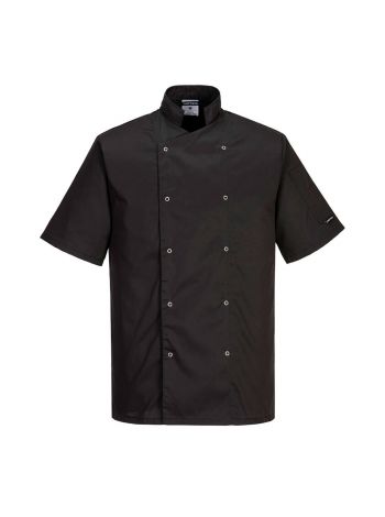 Cumbria Chefs Jacket S/S, 4XL, R, Black