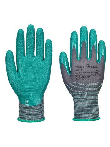 Grip 15 Nitrile Crinkle Glove (Pk12), L, R, Grey/Green