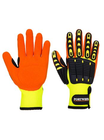 Anti Impact Grip Glove, L, R, Yellow/Orange