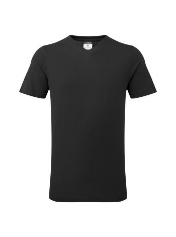 V-Neck Cotton T-Shirt, L, R, Black