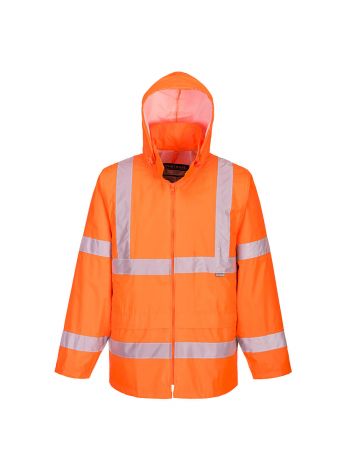 Hi-Vis Rain Jacket, 4XL, R, Orange