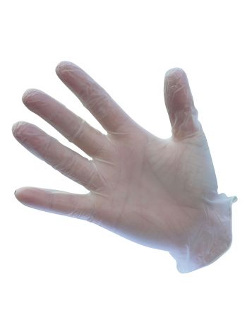 Powdered Vinyl Disposable Glove (Pk100), L, R, Clear