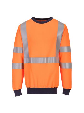 Flame Resistant RIS Sweatshirt, L, R, Orange