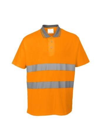 Hi-Vis Cotton Comfort Polo Shirt S/S , 4XL, R, Orange