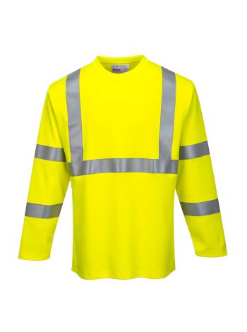 FR Hi-Vis Long Sleeve T-Shirt, L, R, Yellow