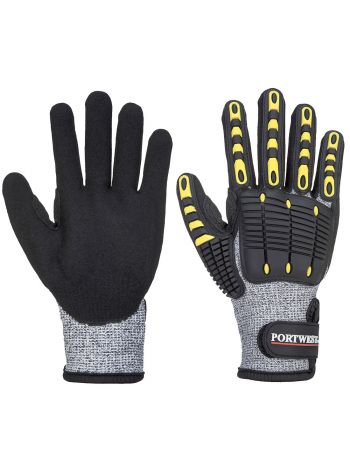 Anti Impact Cut Resistant Glove, L, R, Grey/Black