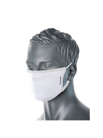 3-Ply Anti-Microbial Fabric Face Mask (Pk25), , R, White