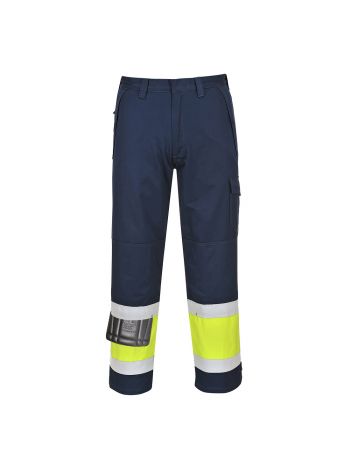 Hi-Vis Modaflame Trousers, L, R, Yellow/Navy