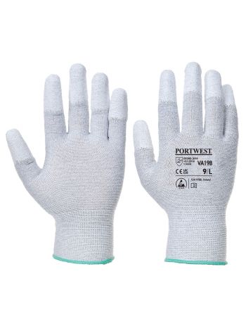 Vending Antistatic PU Fingertip Glove, M, R, Grey