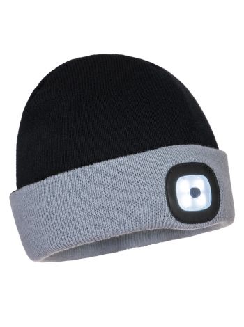 Two Tone LED Rechargeable Beanie, , G, Black/Grey
