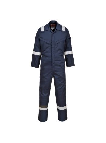 Insect Repellent Flame Resistant Coverall, L, R, Navy