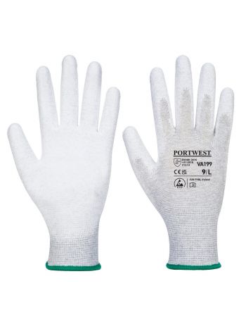 Vending Antistatic PU Palm Glove, M, R, Grey