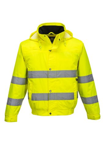 Hi-Vis Rain Lite Bomber Jacket , L, R, Yellow