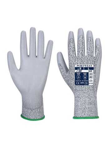 Vending LR Cut PU Palm Glove, L, R, Grey