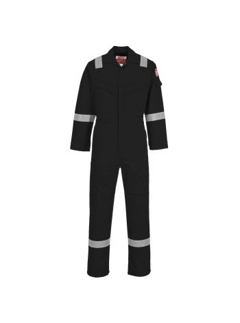 Flame Resistant Light Weight Anti-Static Coverall 280g, L, R, Black