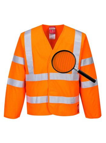 Hi-Vis Anti Static Jacket - Flame Resistant, L/XL, R, Orange