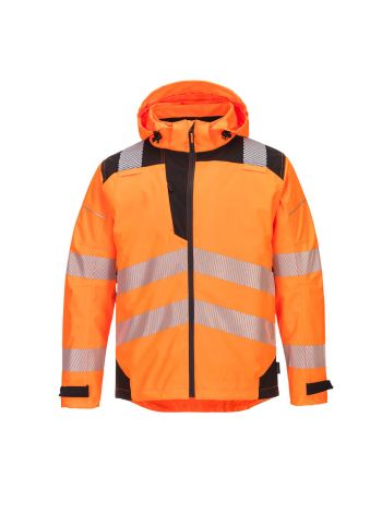 PW3 Hi-Vis Extreme Rain Jacket, L, R, Orange/Black