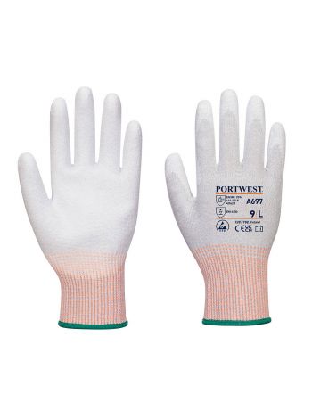 LR13 ESD PU Palm Glove (Pk12), L, R, Grey/White