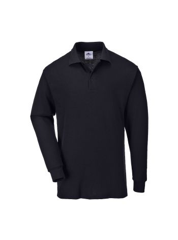 Genoa Long Sleeved Polo Shirt, L, R, Black