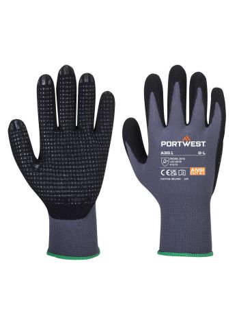 DermiFlex Plus Glove, L, R, Grey/Black